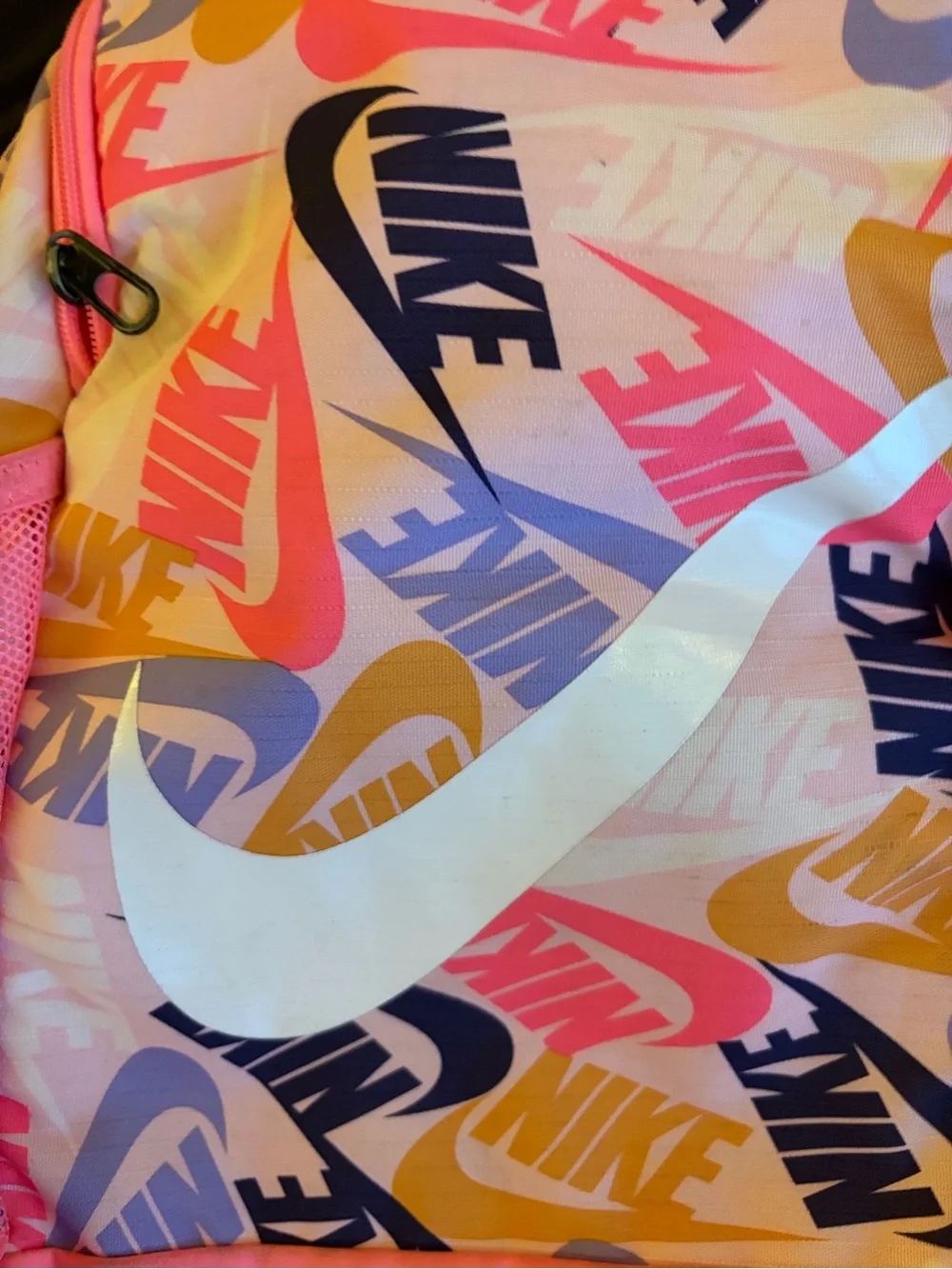 Nike Kids Pink Logo Print Backpack School Book Bag Backpack Multicolor